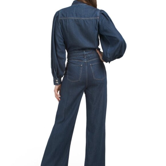 NEW 7 FOR ALL MANKIND Ultra High Rise Jo Jumpsuit TENCEL Lyocell/Viscose1367mn - Picture 1 of 7